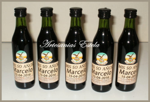 Botellitas De Fernet Personalizadas Artesanias Estela