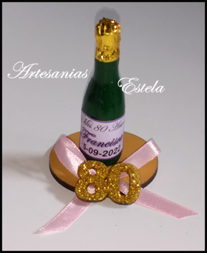 Souvenirs Cumpleaños Botellitas Personalizadas Champagne Artesanias